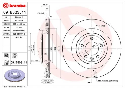 BREMBO 09.B503.11 Brake Disc