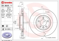 BREMBO 09.B503.11 Brake Disc kaina