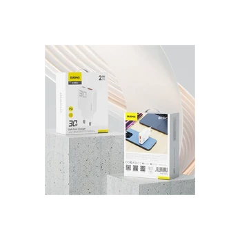 GaN Dudao A30EU 30W USB-A / USB-C Wall Charger - Baltas