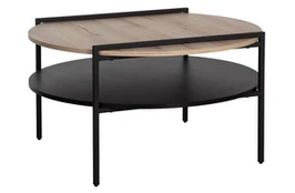 Coffee table HEDVIG 80x80xH45cm, ash/juodas