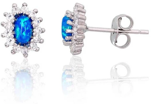 Sidabriniai auskarai moterims DiamondSky „Moon Charm VII“