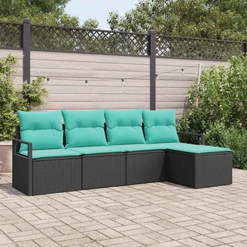 Sofos komplektas 5 pcs Juoda poliratanas