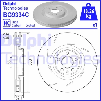 Stabdžių diskas DELPHI BG9334C