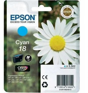 Spausdintuvo kasetė Epson T1802, mėlyna, 3.3 ml