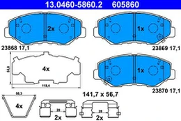 ATE 13.0460-5860.2 Brake pad set