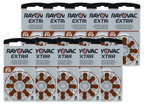 Elementai klausos aparatams RAYOVAC Extra, 312 PR41, 80 vnt.