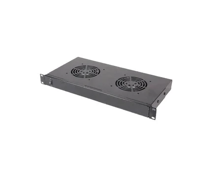 Ventiliatorių blokas 19\' pastatomai spintai (juodas, 600mm, 2 vent.)
