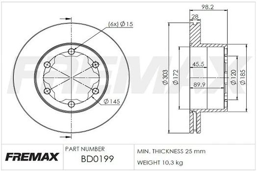 Stabdžių diskas FREMAX BD-0199