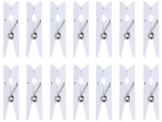 Dekoracija Party&Deco Clothespins, balta, 3.5 cm, 20 vnt. kaina