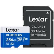 Lexar - MicroSDHC Blue Plus UHS-I with SD adapter 256GB kaina