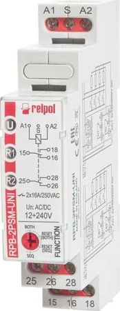 RPB-2PSM-UNI BISTABLE PULSE RELAY 16A 2P 1M 250V AC/ 24V DC kaina