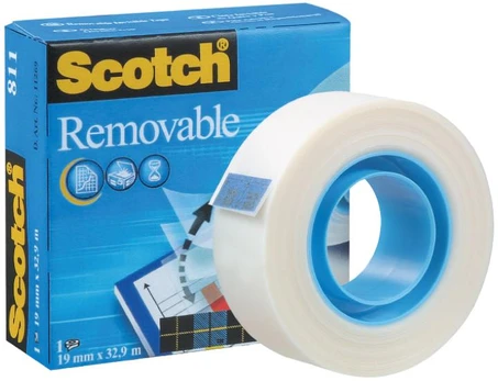 3M Lipni juostelė SCOTCH MAGIC, 19 mm x 33 m, nuimama