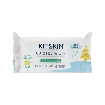 Drėgnos servetėlės Kit & Kin, 60 vnt.