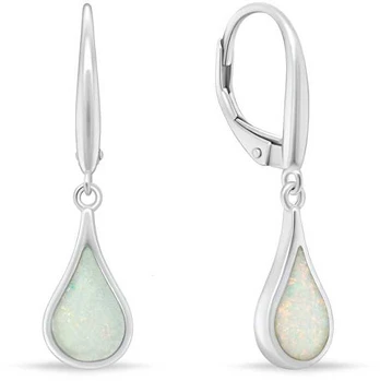 Brilio Silver Dangle sidabrinis earrings with synthetic opals EA1161W
