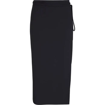 Midi sijonas moterims, Juoda, Midi tie wrap skirt