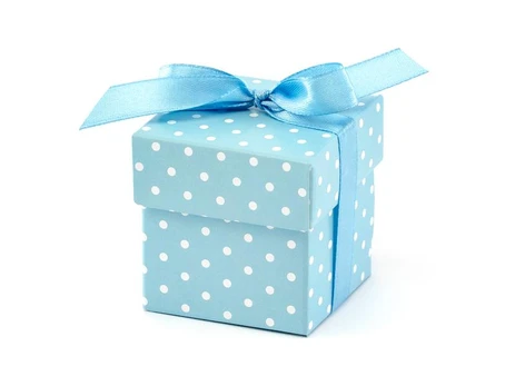 PartyDeco Mėlyna Boxes with dots, sky-mėlynas (1 pkt / 10 pc.)