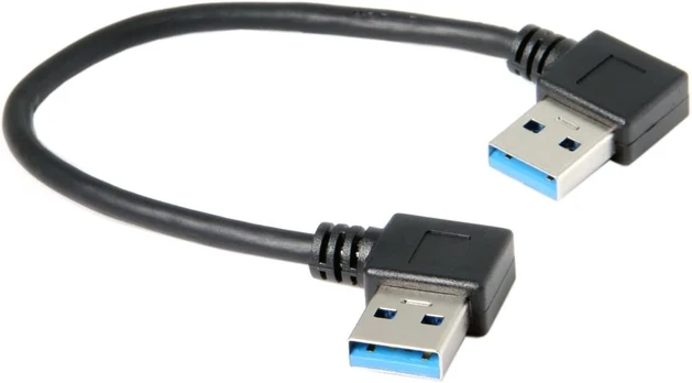 Usb 3.0 Kampinis Laidas (90° Dešinysis) - 20cm