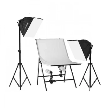 Namų bešešėlinė studija 2x softbox lempa 2x lemputė stalas
