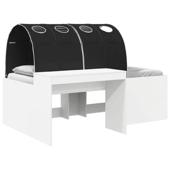 Lova su tuneliu 3 pcs Balta ir juoda Apdirbta mediena