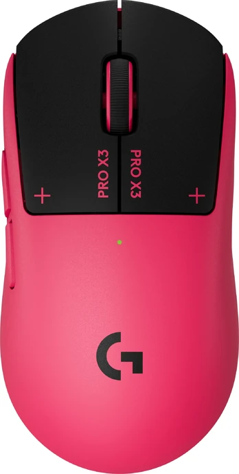 „Logitech“ pelė „Logitech PRO X3 SUPERSTRIKE MIDNIGHT PINK ECLIPSE“ žaidimų pelė, bevielė
