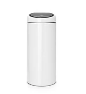 Brabantia Touch Bin, 30L Round Plastic, Nerūdijantis plienas Baltas