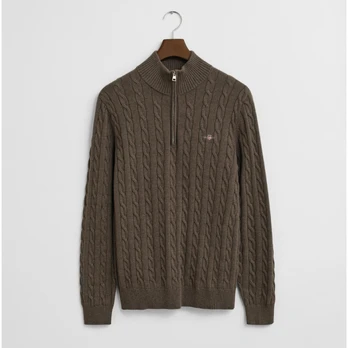 Megztinis vyrams, Ruda, cotton cable half zip