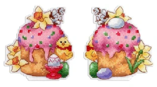 Cross stitch kit "Easter cake with glaze" 10x9 cm SR-1172 kaina