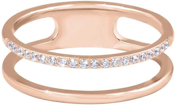 Troli Double minimalist rose auksinis ring