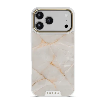 Vanilla Sand - Marble iPhone 17 Pro Max Case, Elite Light (MagSafe) / Gold