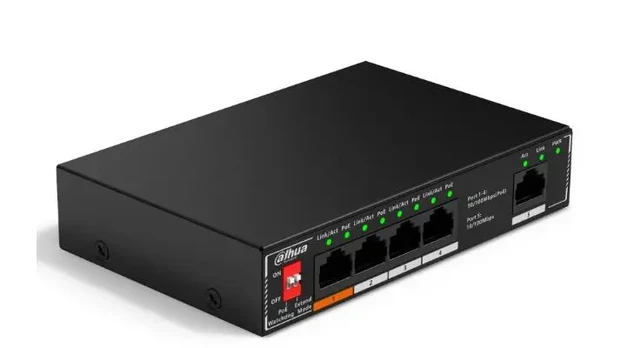 Switch|DAHUA|PoE ports 4|60 Watts|SF1005P