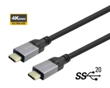 Kabelis Vivolink USB Type-C, USB Type-C, 4 m, juoda/pilka kaina