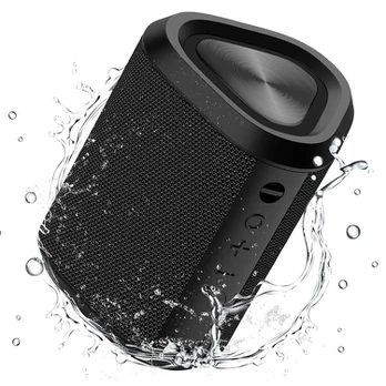 Vandeniui atsparus audinio „Bluetooth“ garsiakalbis, juodas