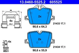ATE 13.0460-5525.2 Brake pad set