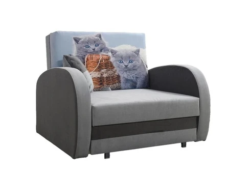 Miegamasis fotelis Lola Cats, pilka/grafito
