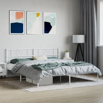 Lova Metalinis lovos rėmas su galvūgaliu, baltos spalvos, 200x200cm