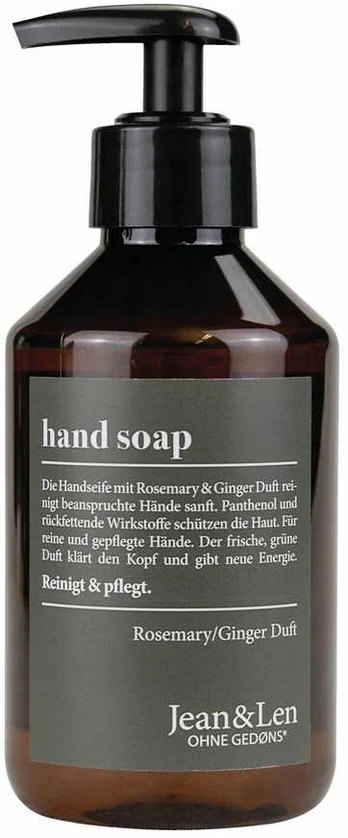JEAN&LEN Vedelseep Rosmariin ja Ingver 250 ml
