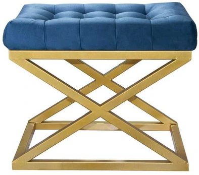 Blue Pouffe Capraz - Gold, Mėlyna