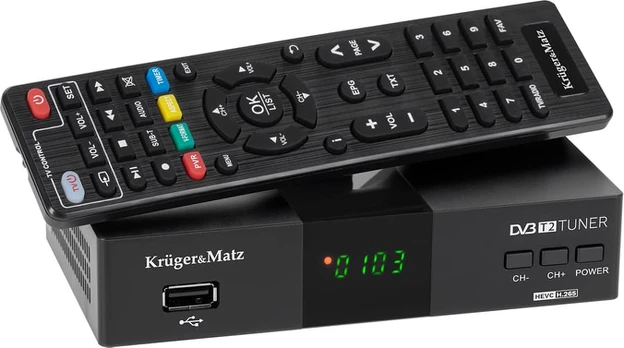 Imtuvas DVB-T2 H.265 HEVC Kruger & Matz