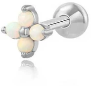 Troli Delicate piercing earring with baltas crystals