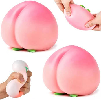 Squishy persikas peach minkomas antistresinis žaislas