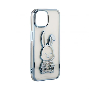 iLike iPhone 15 Pro silikono dėklo spausdinimas Desire Rabbit Apple Blue