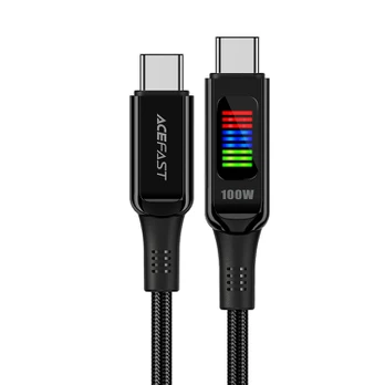 Acefast C7-03 USB-C USB-C 100W 1.2m cable with display - juodas