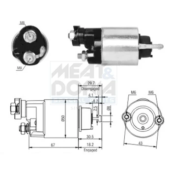 solenoidinis jungiklis, starteris MD46149