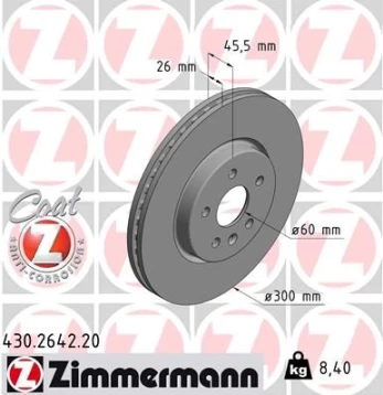 Stabdžių diskas ZIMMERMANN 430.2642.20
