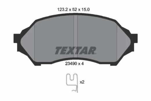 Stabdžių trinkelių rinkinys, diskinis stabdys TEXTAR 2349002