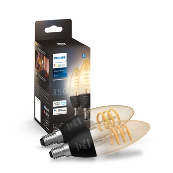 Philips Hue Warm-to-cool 4.6W Fil Candle E14 2pcs