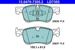 ATE 13.0470-7305.2 Brake pad set