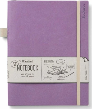 Peter Pauper Press Bookaroo Notebook Journal didelis - šviesiai violetinė
