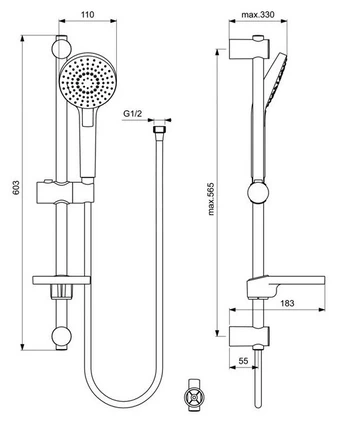 Ideal Standard dušo komplektas Idealrain Evo Round