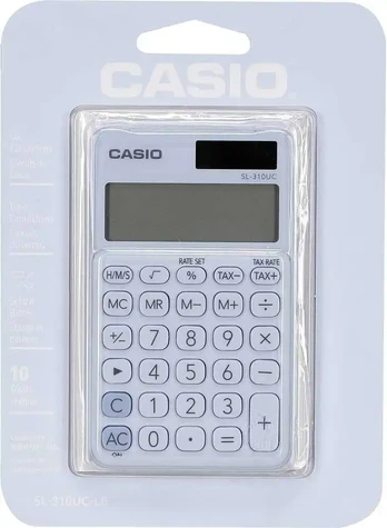 Casio SL-310UC-LB, Pocket, Basic, 10 digits, 1 lines, Battery/Solar, Blue